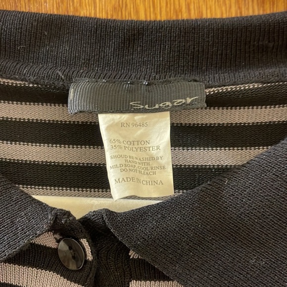 Oversized Collared Striped T-shirt Dress - Picture 3 of 3